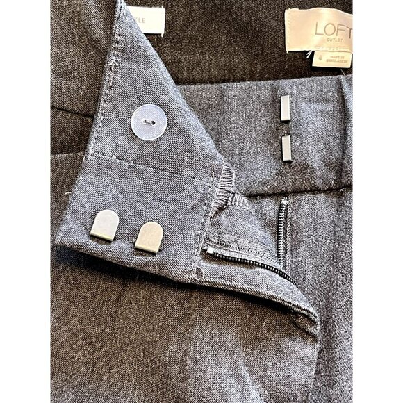 NWT LOFT Skinny Ankle Twill Gray Slacks Pants 4 Career business casual office - Picture 6 of 8